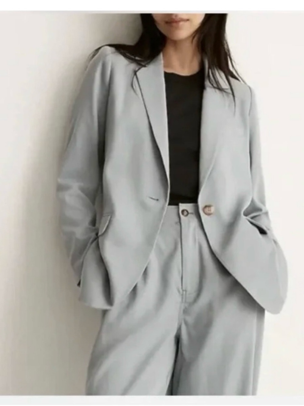 MADEWELL The Larsen Blazer Drapeweave Overcast Blue Business Preppy NWT - Picture 3 of 6